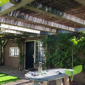 Dakbedekking van wilgenmatten